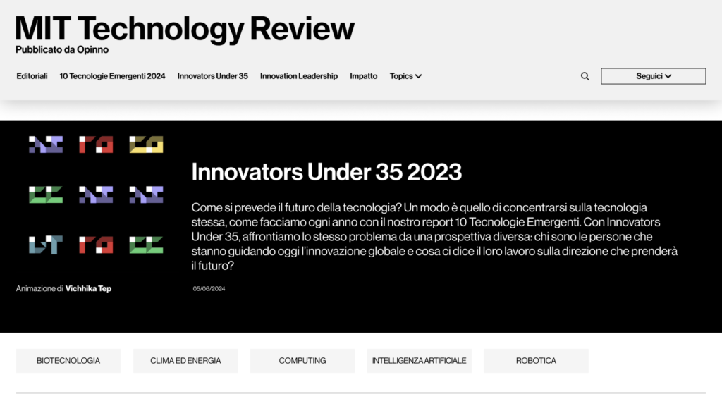 MIT Technology Review Italia - Main Website Pic